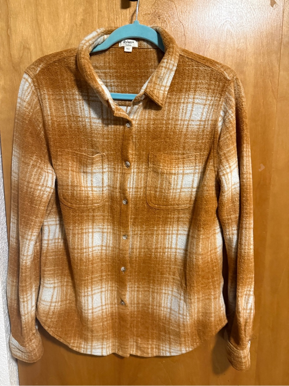 dylan Rust Orange Plaid Button-Down Shirt